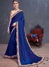 Navy Blue Rang Roop Vol 3 Organza Designer Festival and Function Wear Sarees with Silk saree Collections 4131
